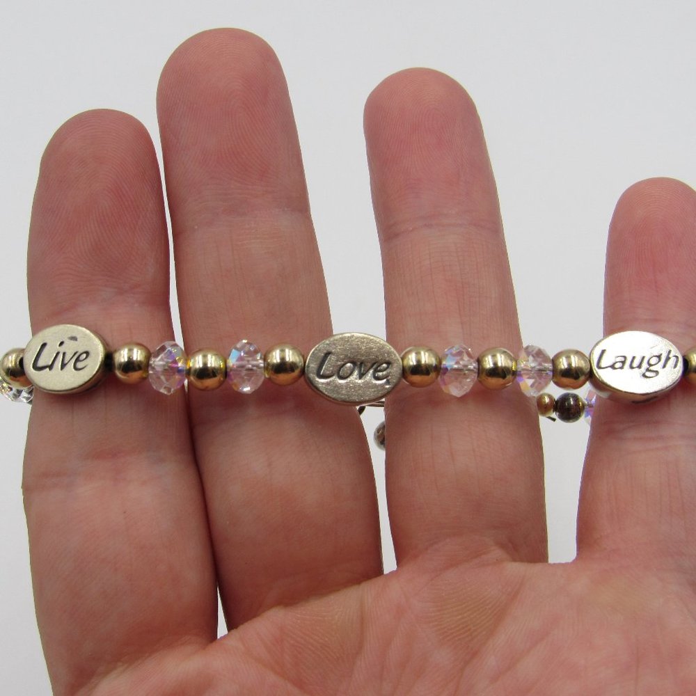 8" Sterling Silver Live Love Laugh Bracelet
